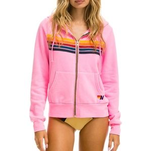 NWT 5 STRIPE HOODIE - NEON PINK MEDIUM